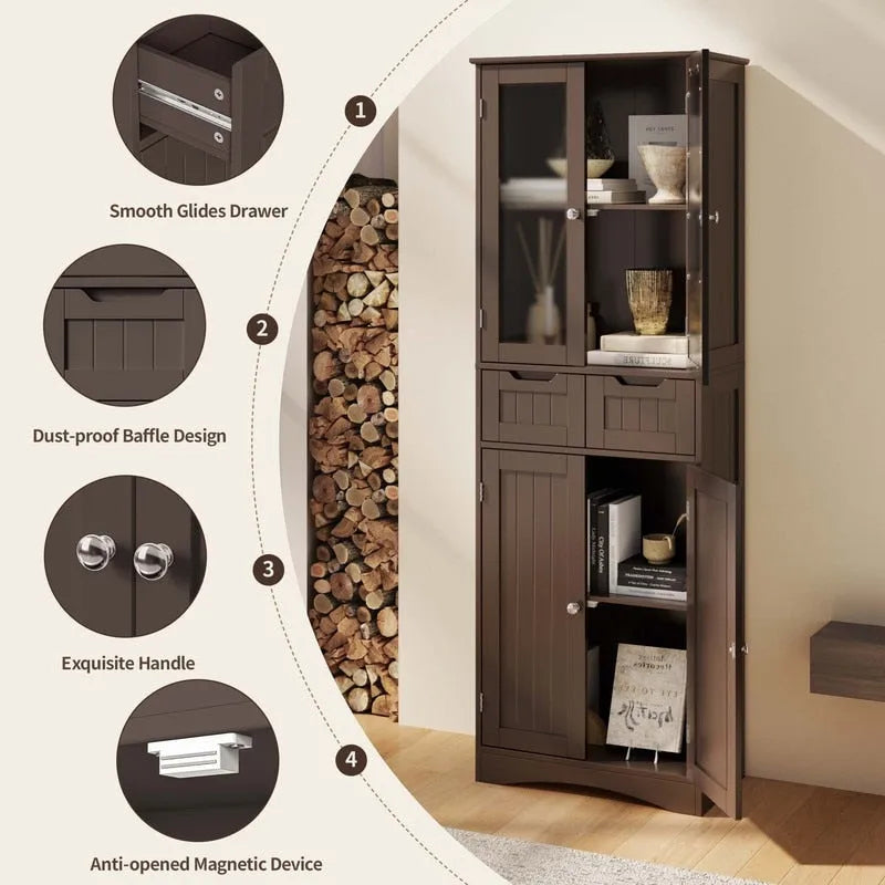 Tall Kitchen and Bathroom Storage Cabinet