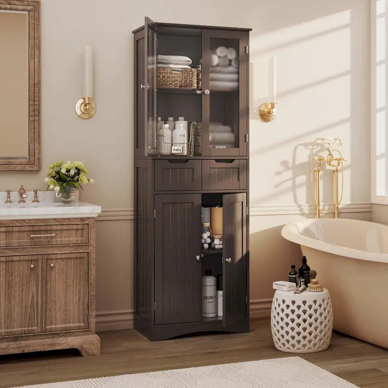 Tall Kitchen and Bathroom Storage Cabinet