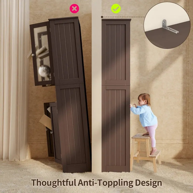 Tall Kitchen and Bathroom Storage Cabinet