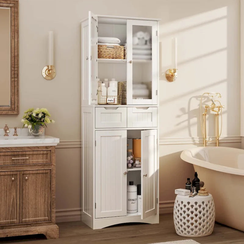 Tall Kitchen and Bathroom Storage Cabinet