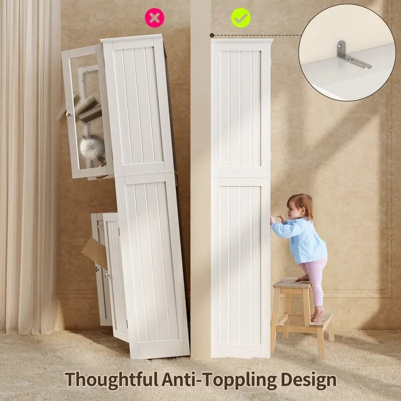 Tall Kitchen and Bathroom Storage Cabinet