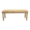 Solid Wood Water Hyacinth Indoor Bench