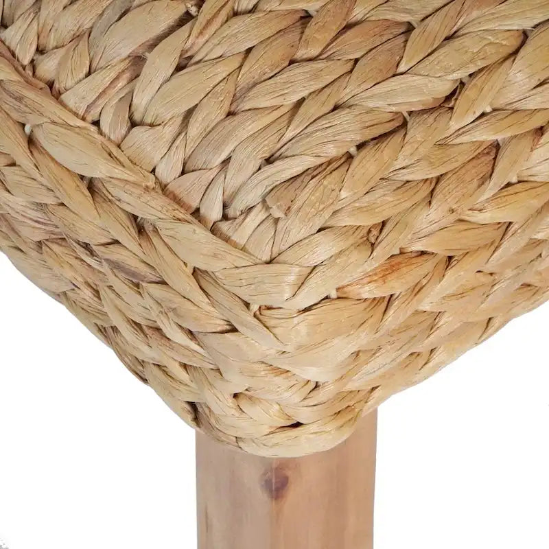 Solid Wood Water Hyacinth Indoor Bench