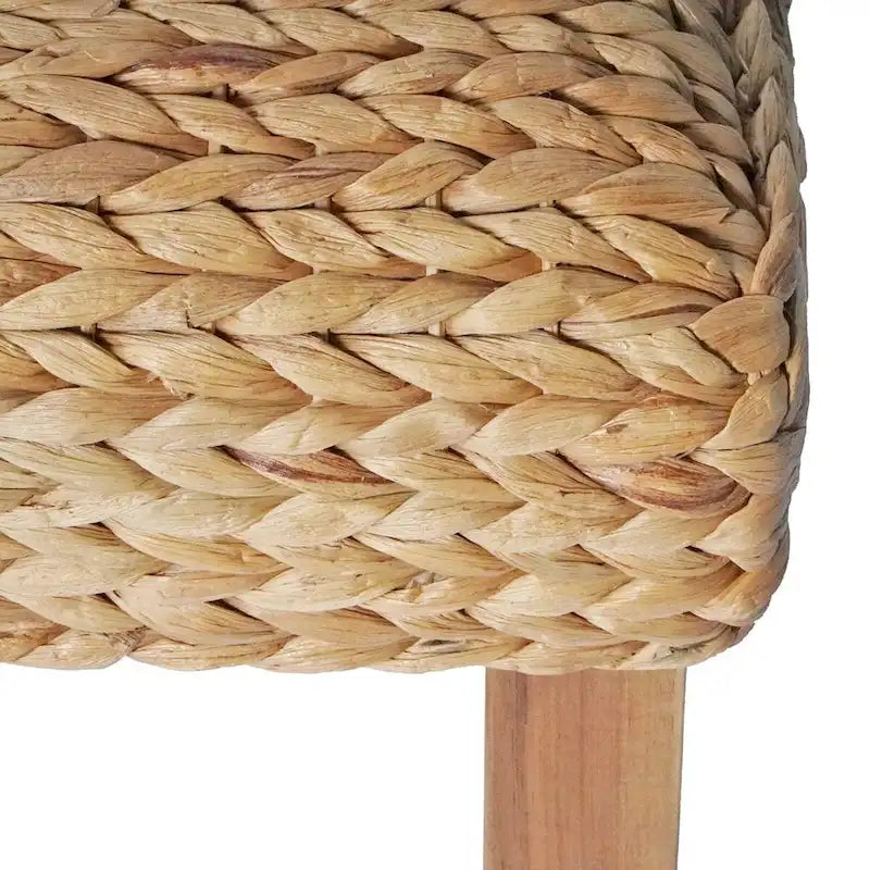 Solid Wood Water Hyacinth Indoor Bench