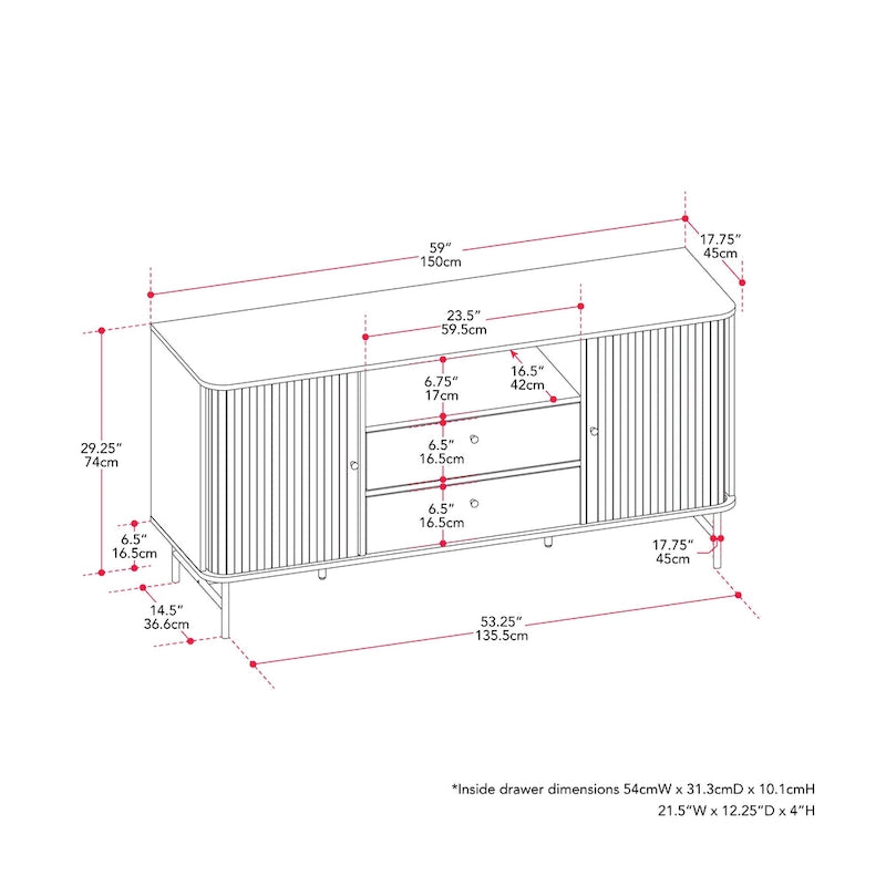 Curved Sideboard Buffet