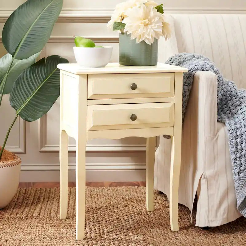 French Farmhouse Accent Table with Drawers