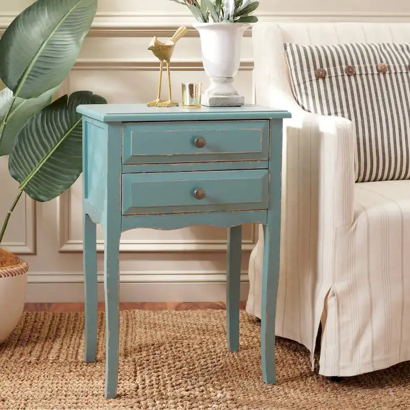 French Farmhouse Accent Table with Drawers