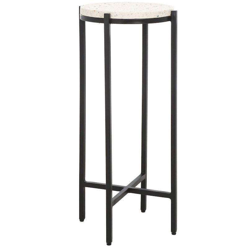 Round Marble-Top Drink Table
