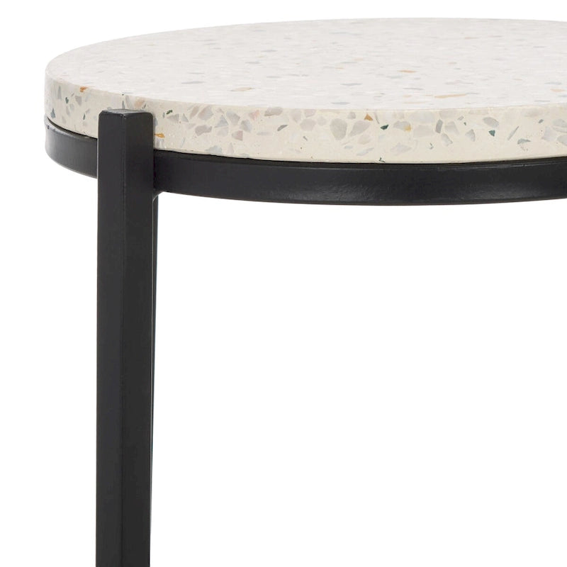 Round Marble-Top Drink Table