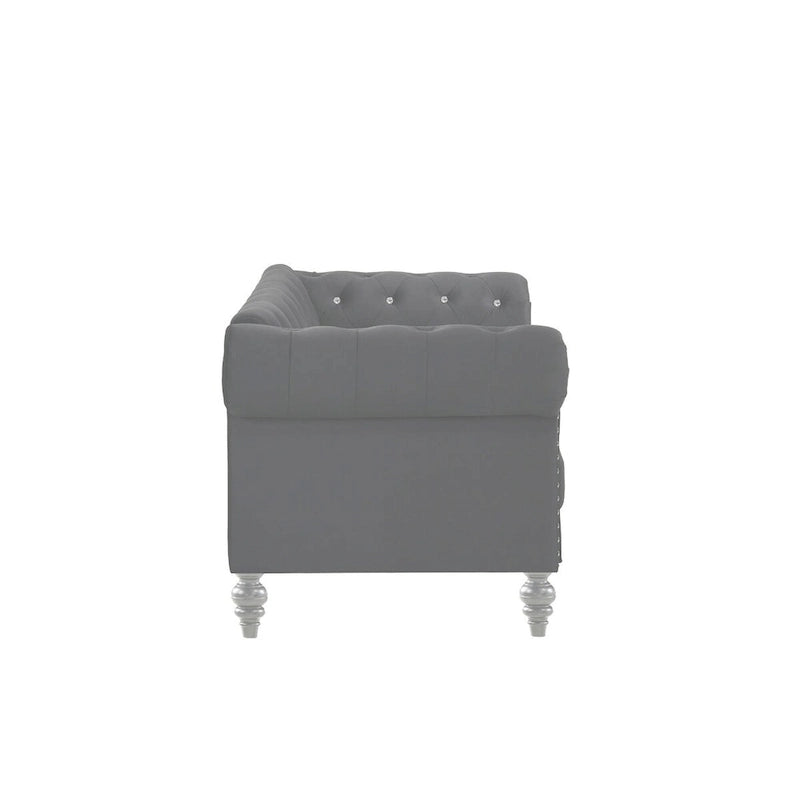 62-Inch Velvet Loveseat with Crystal-Tufted Back