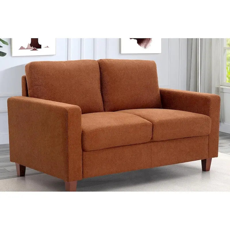 Mid-Century Modern Loveseat with Reversible Back Pillows