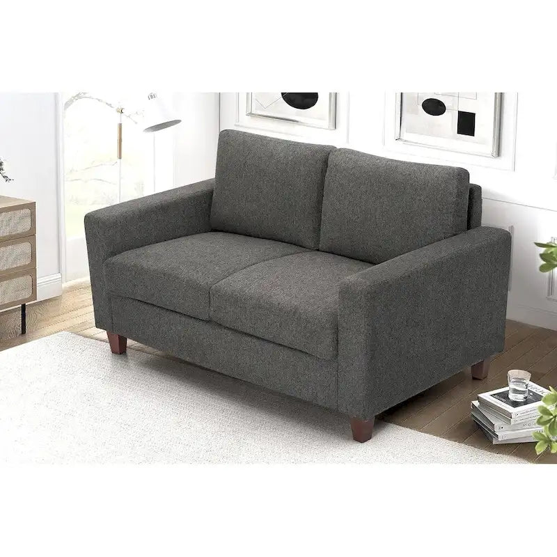 Mid-Century Modern Loveseat with Reversible Back Pillows
