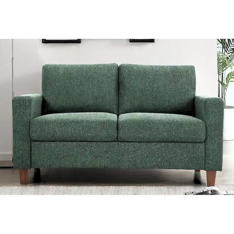 Mid-Century Modern Loveseat with Reversible Back Pillows