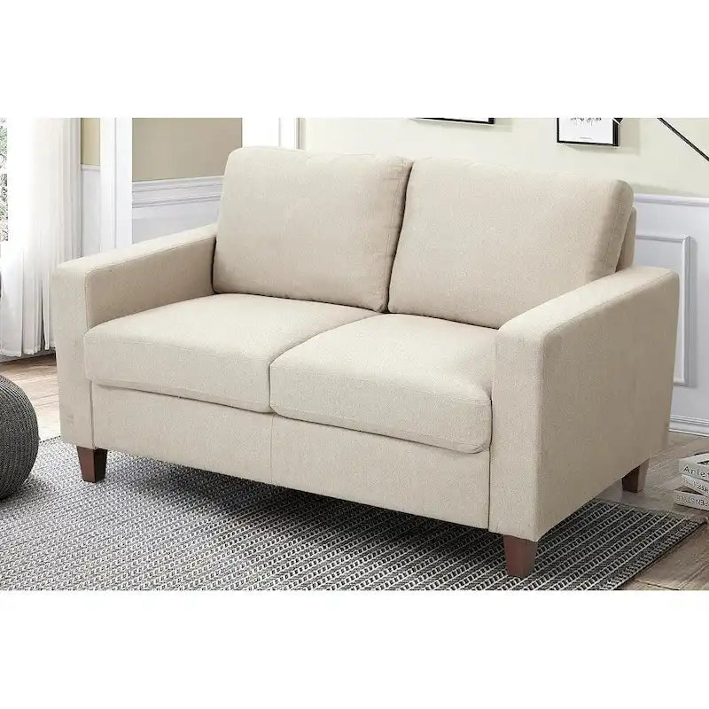 Mid-Century Modern Loveseat with Reversible Back Pillows