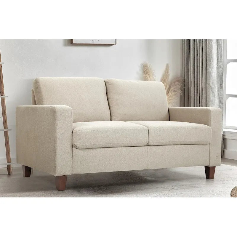 Mid-Century Modern Loveseat with Reversible Back Pillows