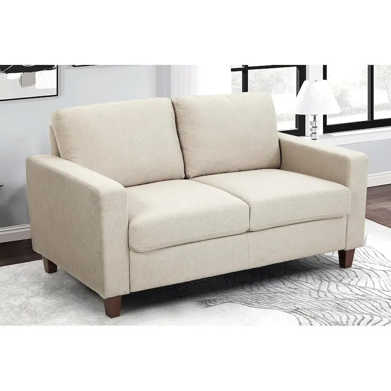 Mid-Century Modern Loveseat with Reversible Back Pillows