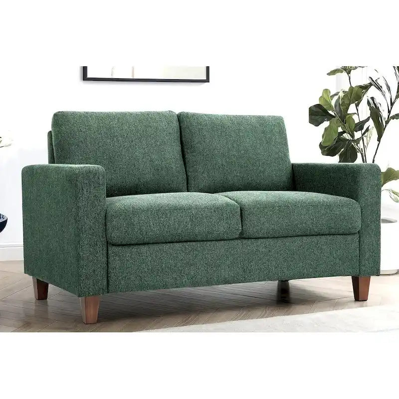 Mid-Century Modern Loveseat with Reversible Back Pillows
