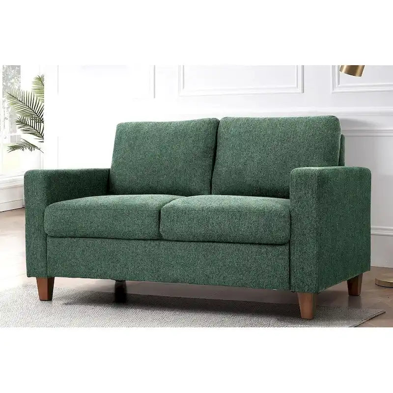 Mid-Century Modern Loveseat with Reversible Back Pillows