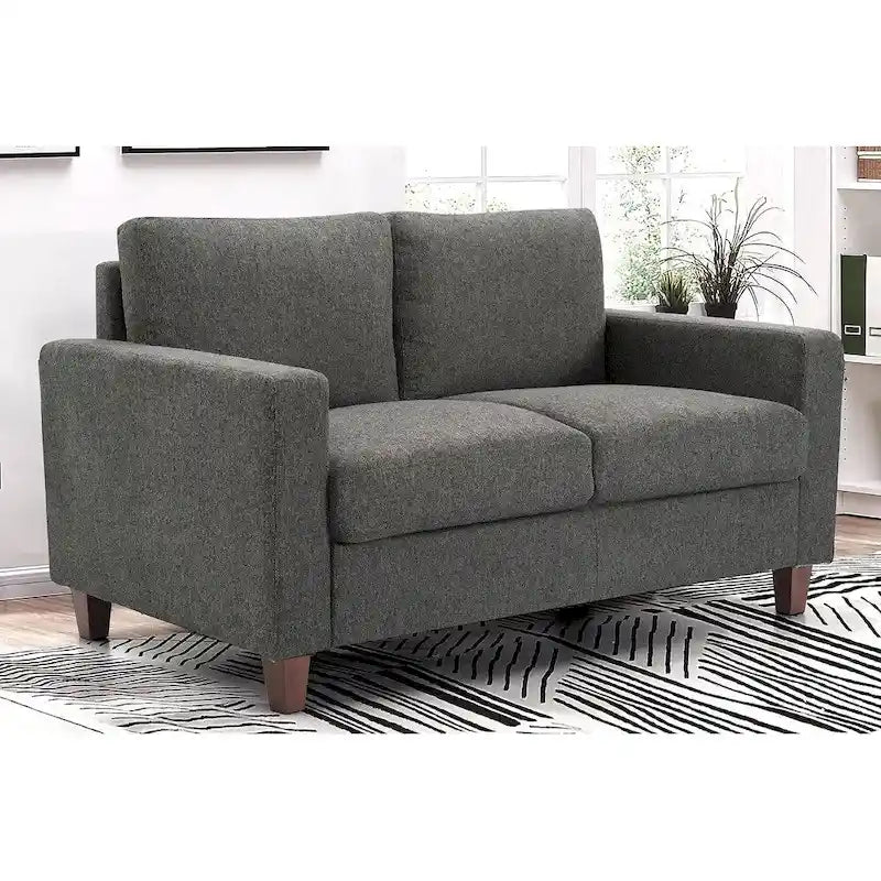 Mid-Century Modern Loveseat with Reversible Back Pillows