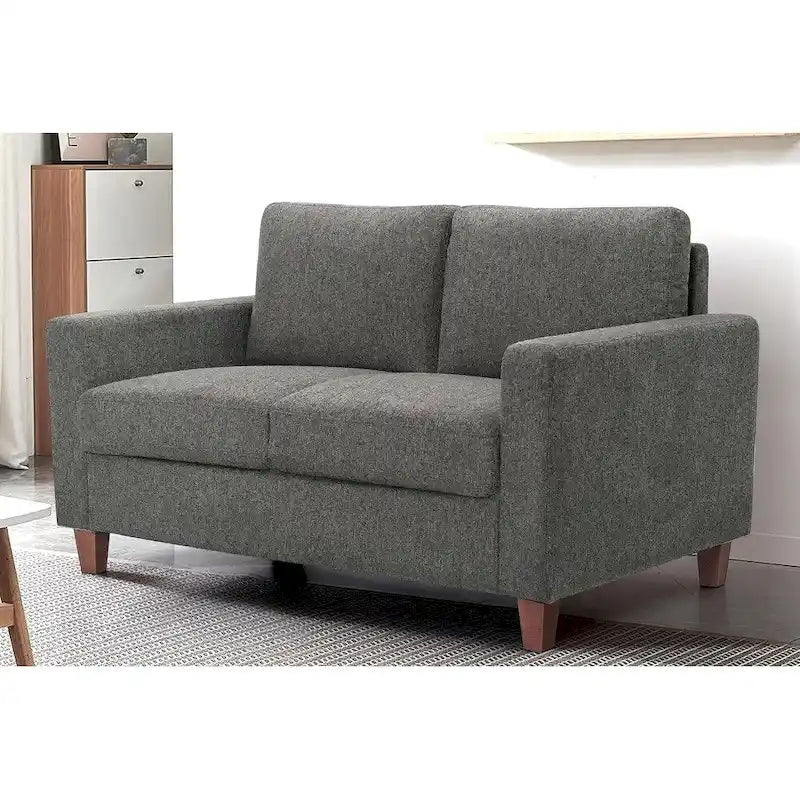 Mid-Century Modern Loveseat with Reversible Back Pillows