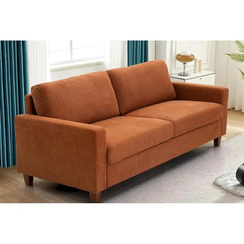 Mid-Century Modern Loveseat with Reversible Back Pillows