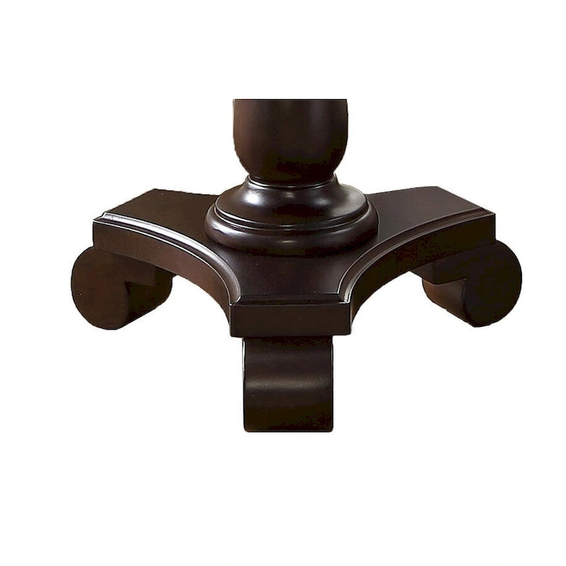 Round Black Wood Pedestal Side Table