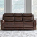 Dual Power Reclining Leather Sofa