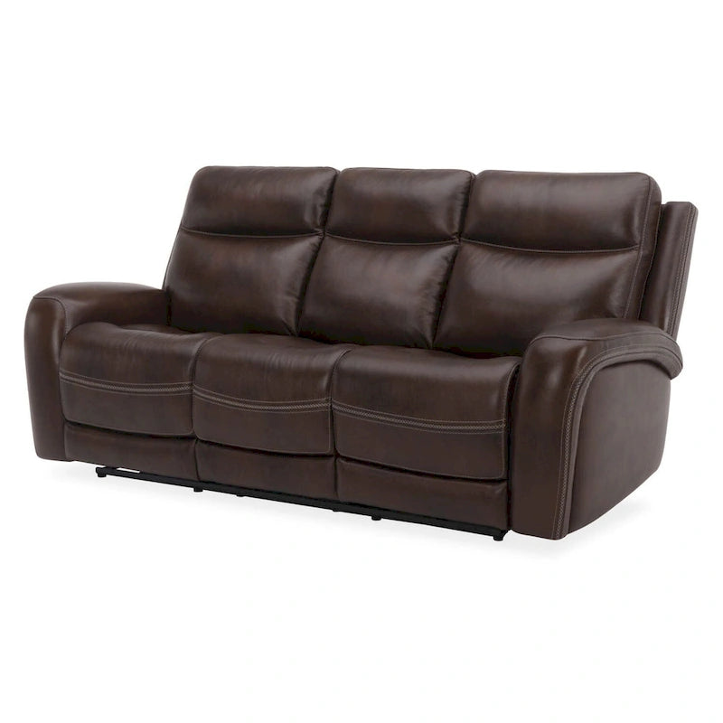 Dual Power Reclining Leather Sofa