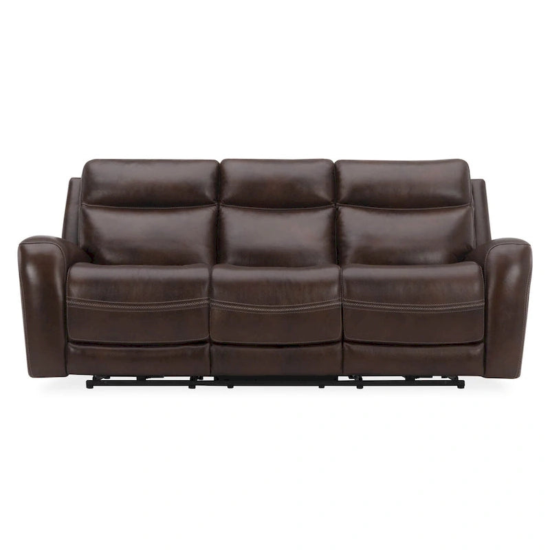 Dual Power Reclining Leather Sofa