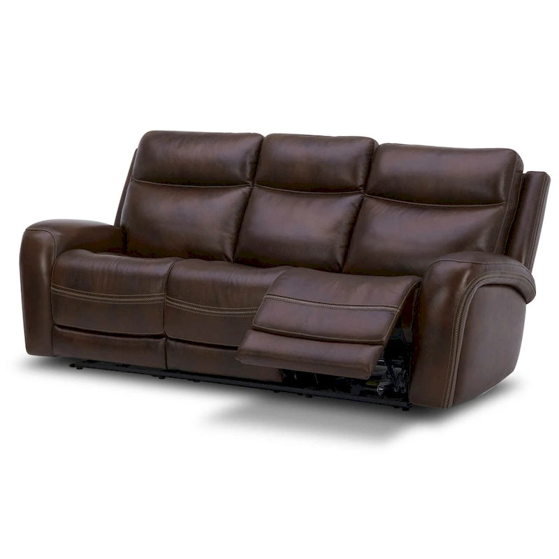 Dual Power Reclining Leather Sofa