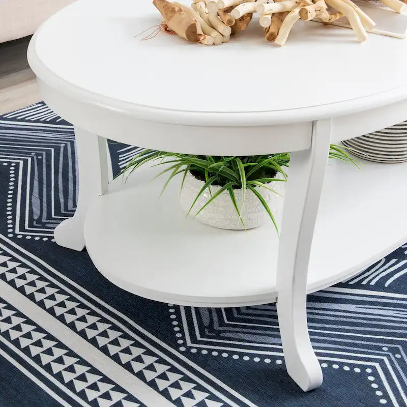 Rustic White Wood Coffee Table