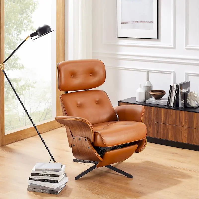 Swivel Top-Grain Leather Power Recliner Chair