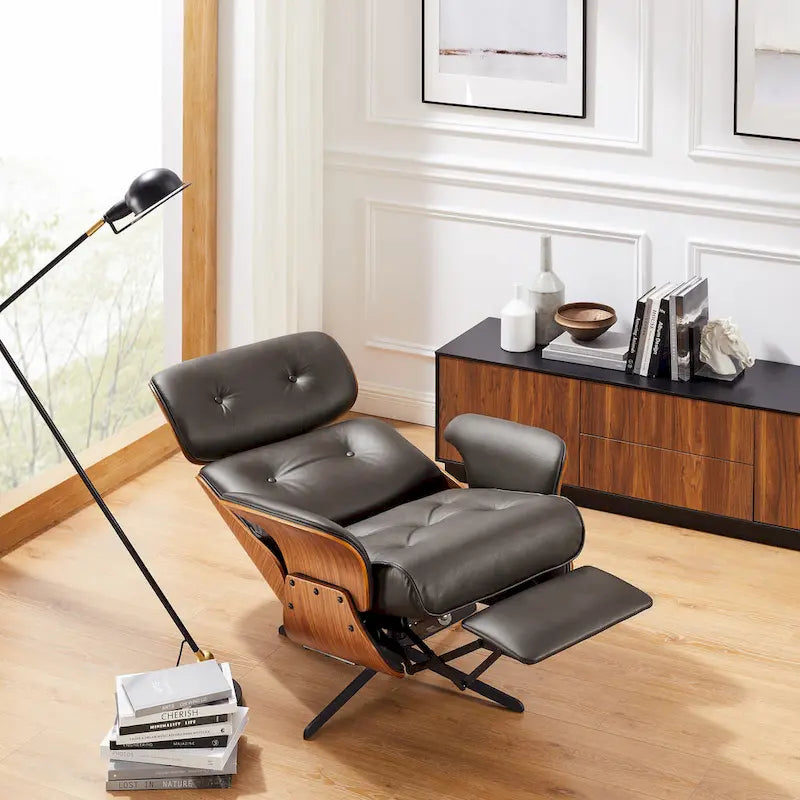 Swivel Top-Grain Leather Power Recliner Chair