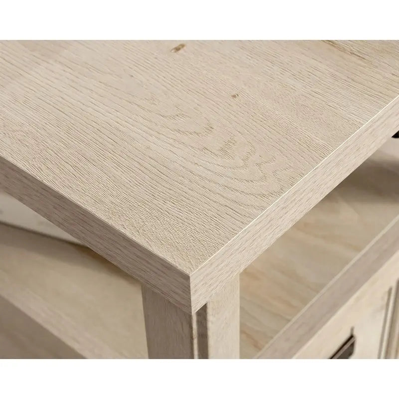 Accent Side Table with Door and Slide-Out Shelf