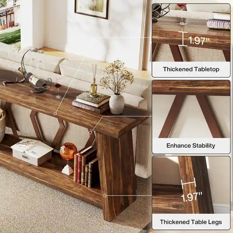 70.9-Inch Console Sofa Table with Storage
