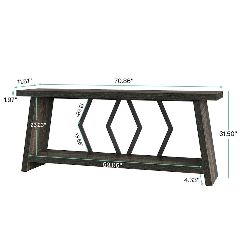 70.9-Inch Console Sofa Table with Storage