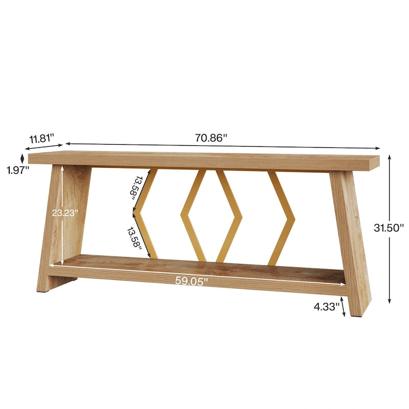 70.9-Inch Console Sofa Table with Storage