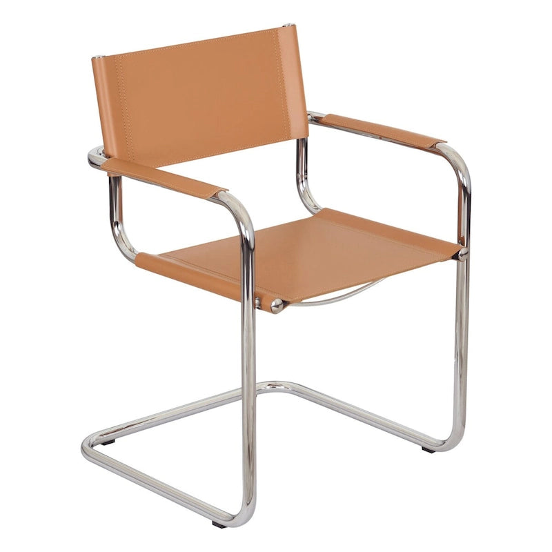 Cantilever Armchair with Chrome Frame