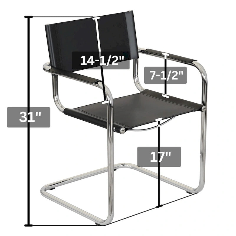 Cantilever Armchair with Chrome Frame