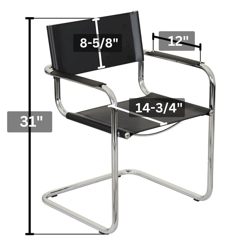 Cantilever Armchair with Chrome Frame