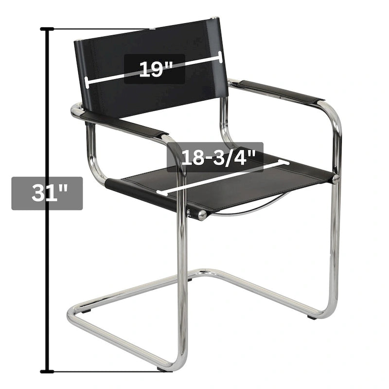 Cantilever Armchair with Chrome Frame