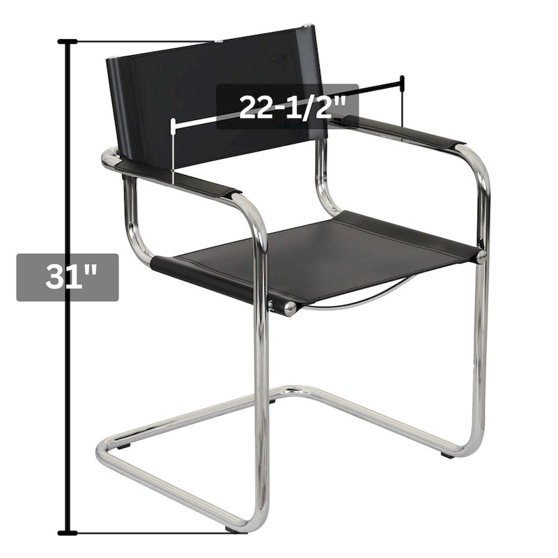 Cantilever Armchair with Chrome Frame
