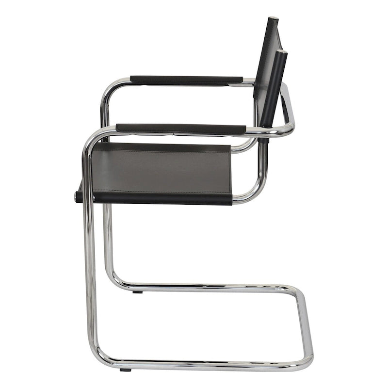 Cantilever Armchair with Chrome Frame